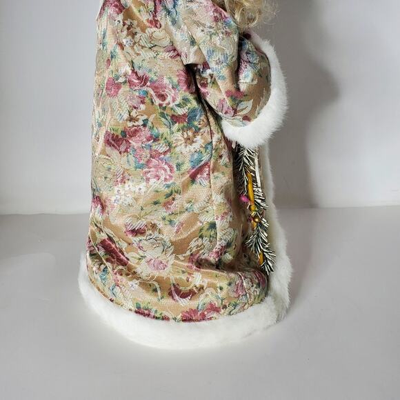 Old World Santa with pink paisley coat 17" tall Christmas tree topper Excellent - Picture 8 of 11